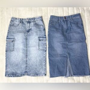 YMI Girls Denim Skirts - Light Wash & Medium Blue- Girls size 10